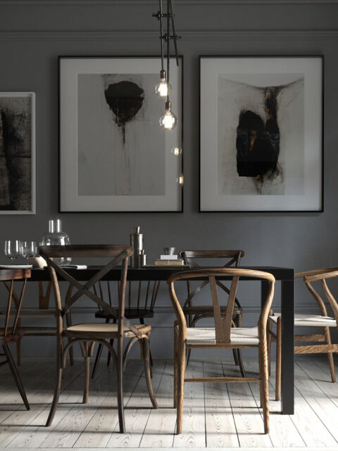 kitchen with dining area 3DS MAX, Corona render.